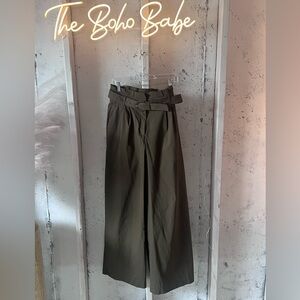 Paper Bag Waist Wide Leg Pants